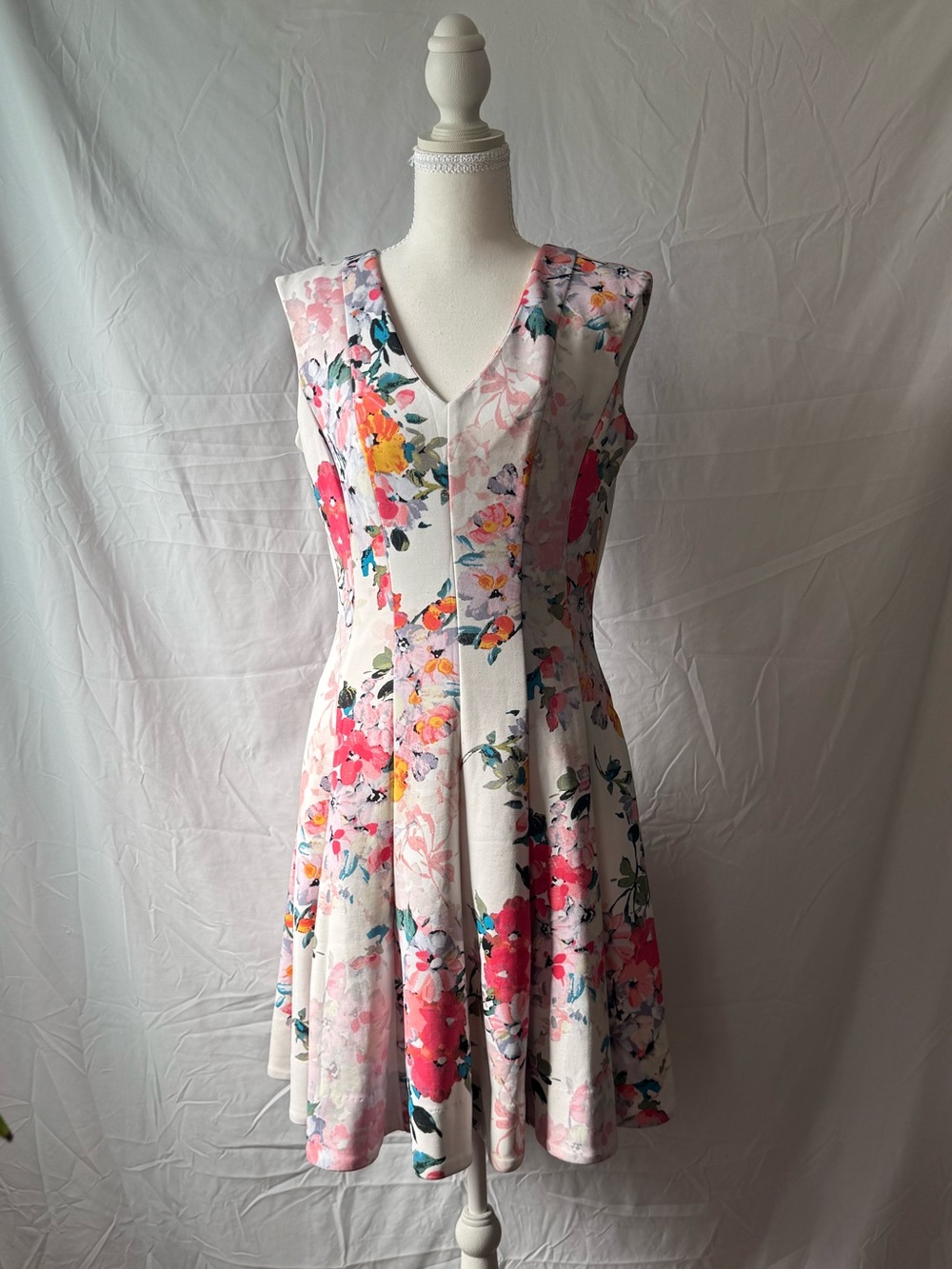 Just Taylor Floral Fit & Flare Dress | Size 10